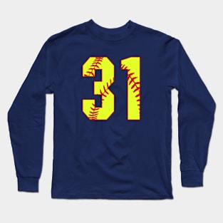 Fastpitch Softball Number 31 #31 Softball Shirt Jersey Uniform Favorite Player Biggest Fan Long Sleeve T-Shirt